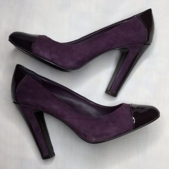 Lauren Ralph Lauren Purple Black Heels Pumps Size 5 B - Picture 4 of 6